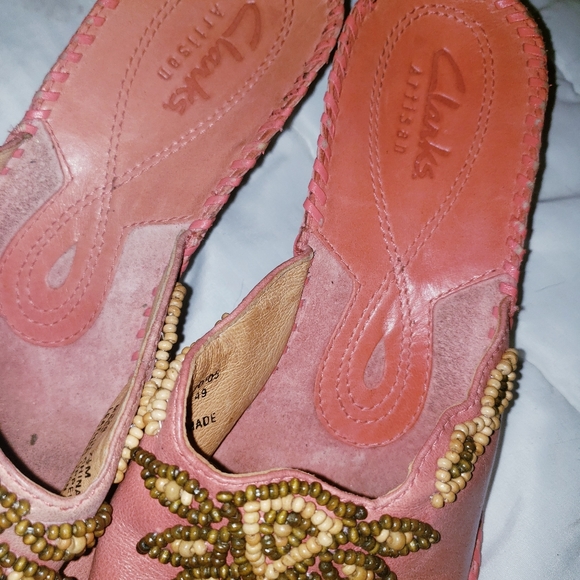 Clark's vintage 7.5 medium womens heels slides - Picture 7 of 8